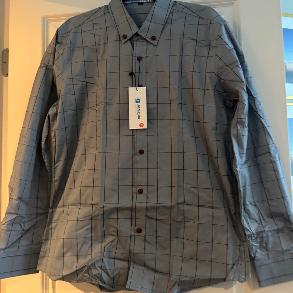 Men's Grey Checkered Shirt